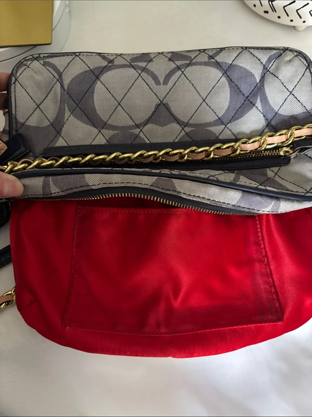 Coach Poppy Quilted Denim Crossbody